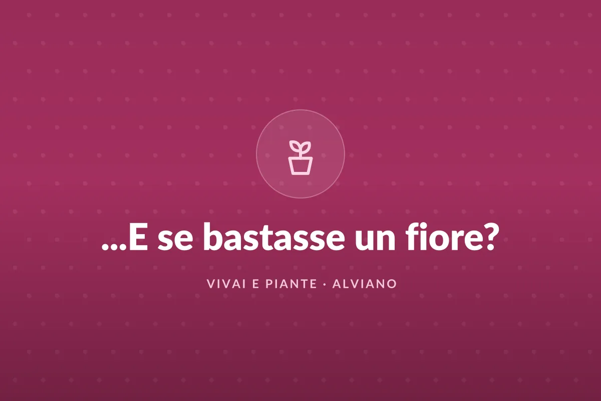 ...E se bastasse un fiore?