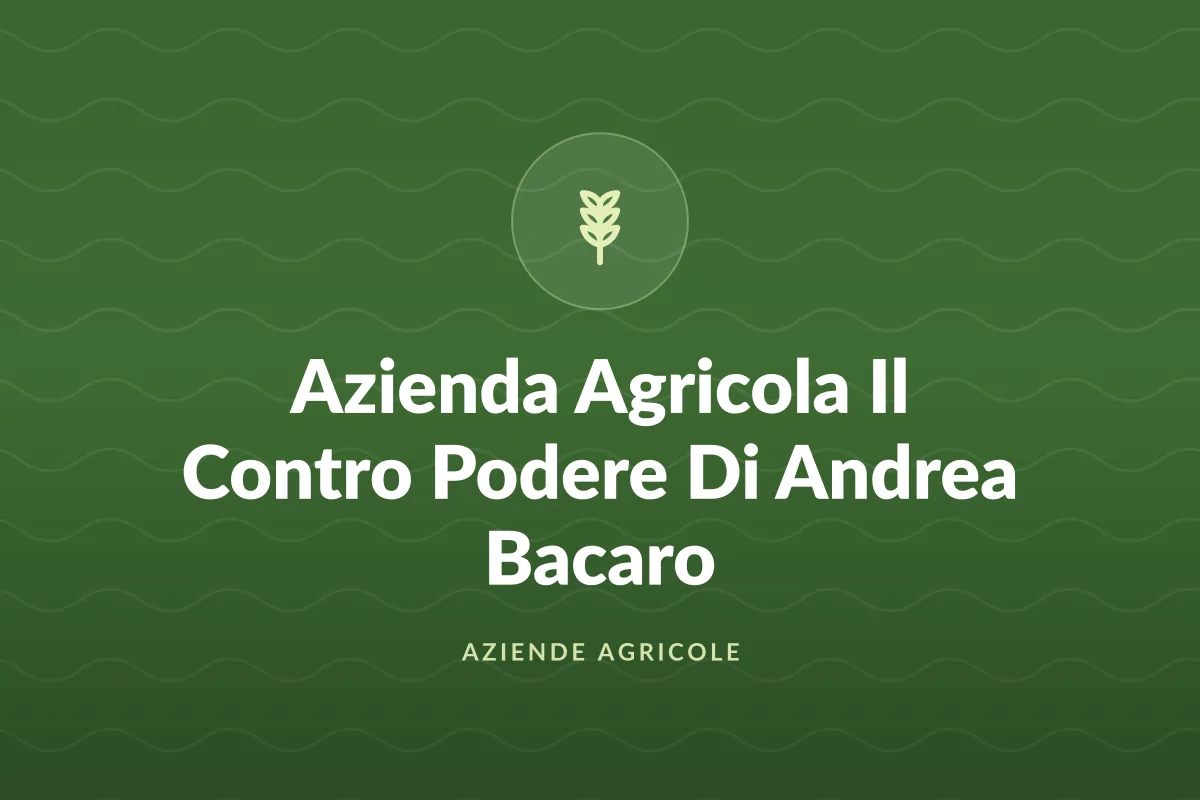 Azienda Agricola Il Contro Podere Di Andrea Bacaro