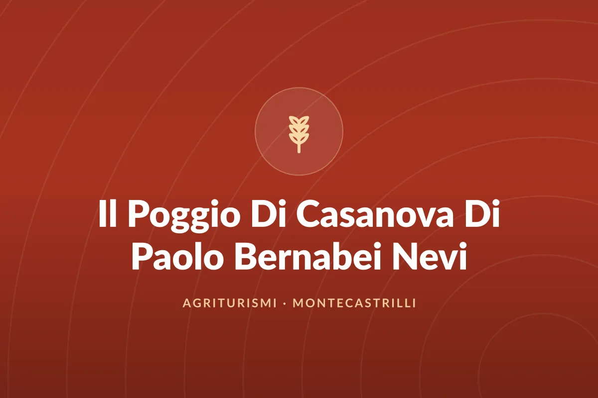 Il Poggio Di Casanova Di Paolo Bernabei Nevi