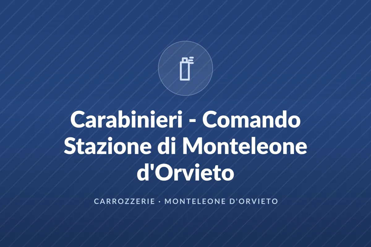 Carabinieri - Comando Stazione di Monteleone d'Orvieto
