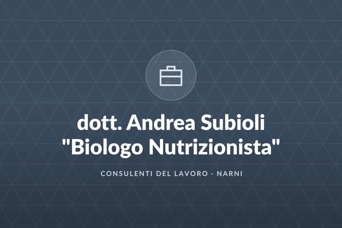 dott. Andrea Subioli "Biologo Nutrizionista"