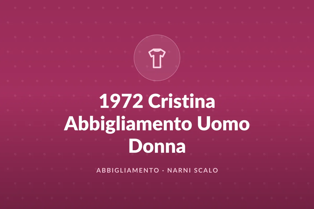 1972 Cristina Abbigliamento Uomo Donna