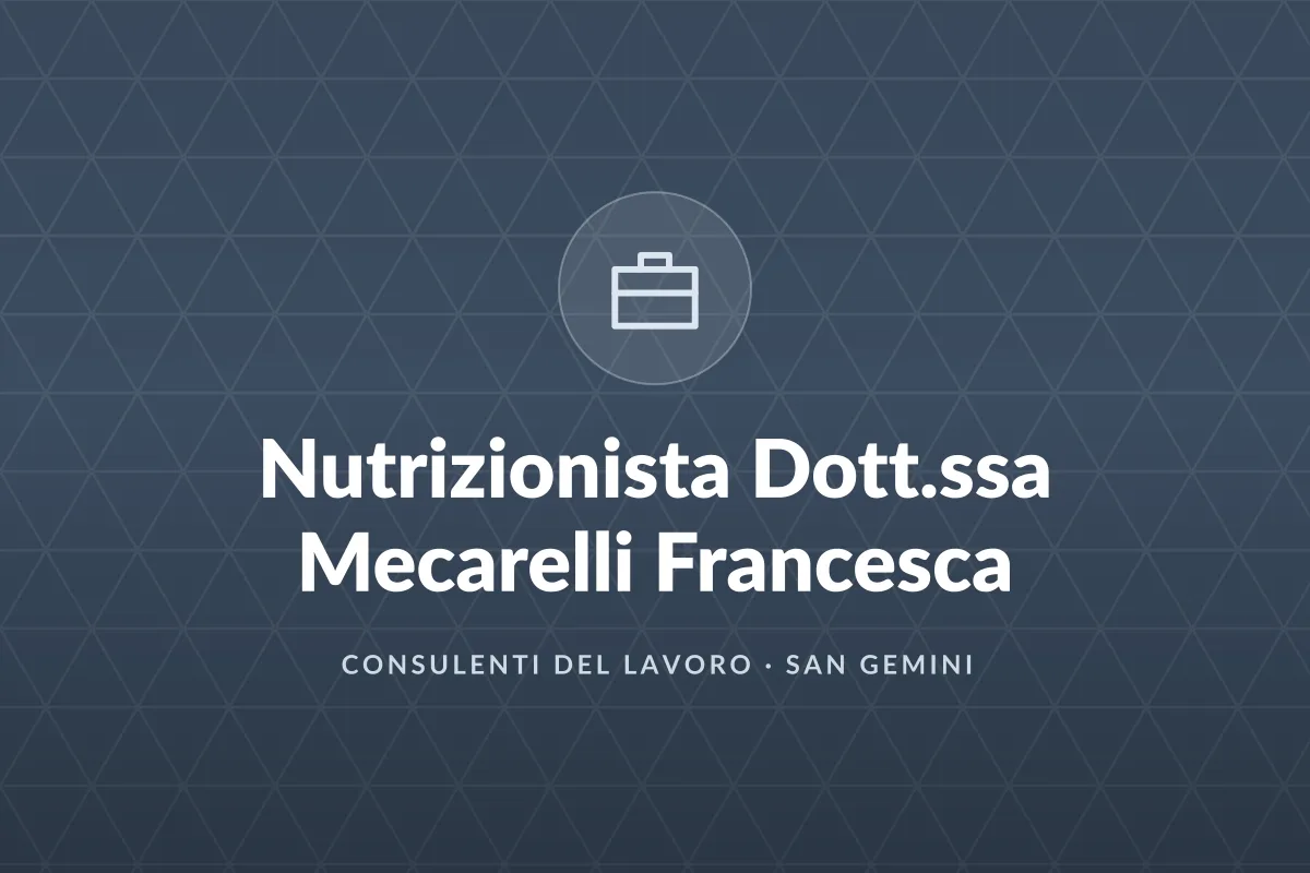 Nutrizionista Dott.ssa Mecarelli Francesca