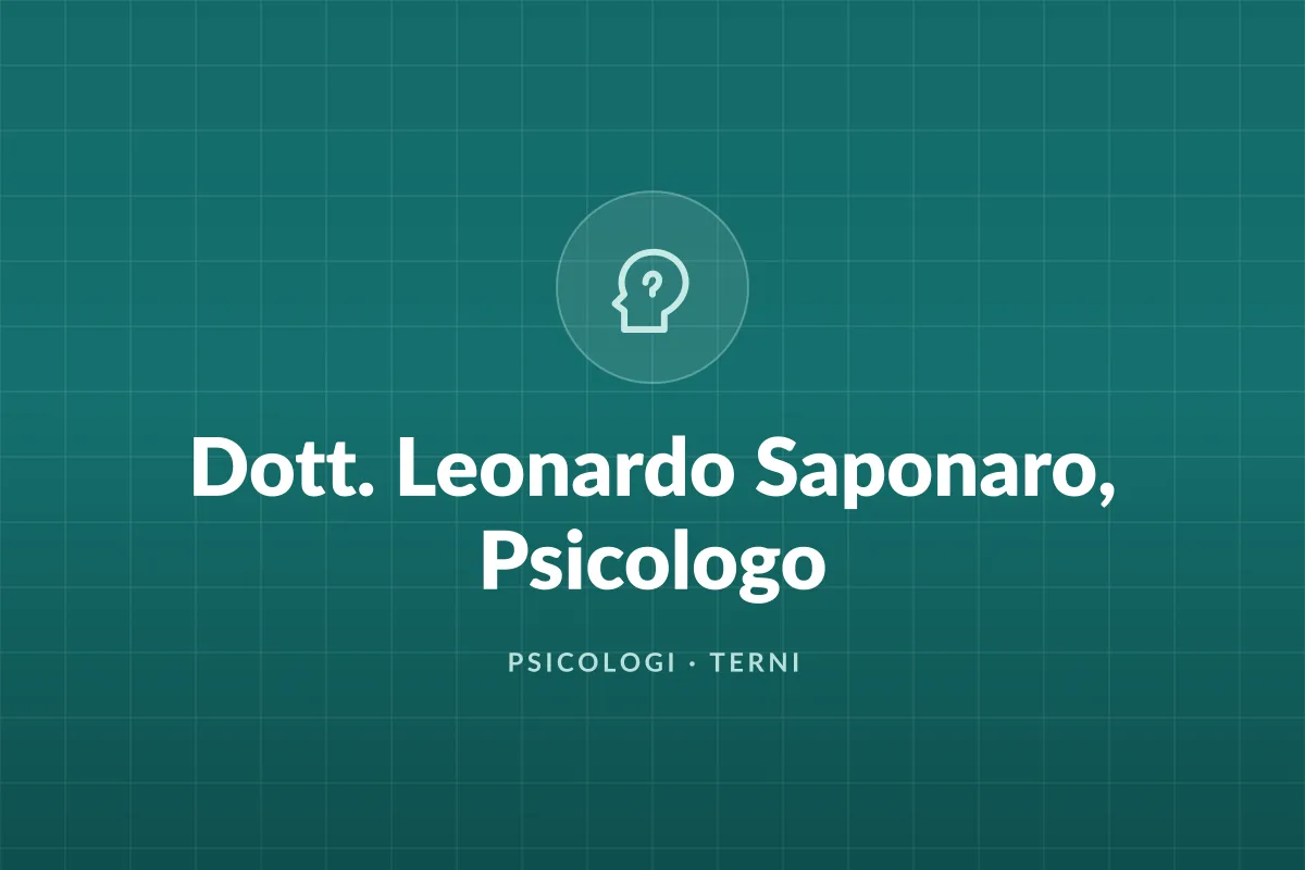 Dott. Leonardo Saponaro, Psicologo