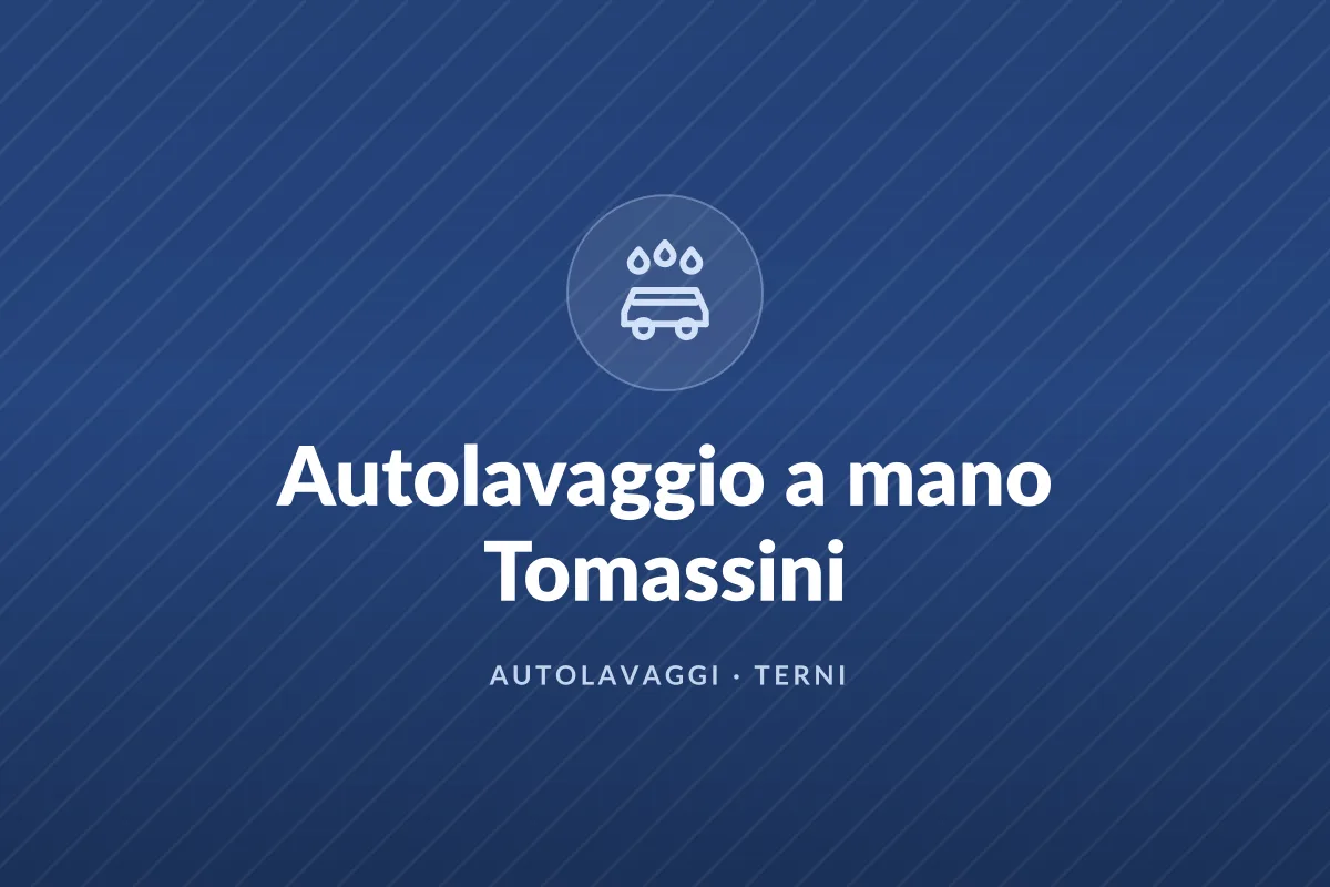 Autolavaggio a mano Tomassini