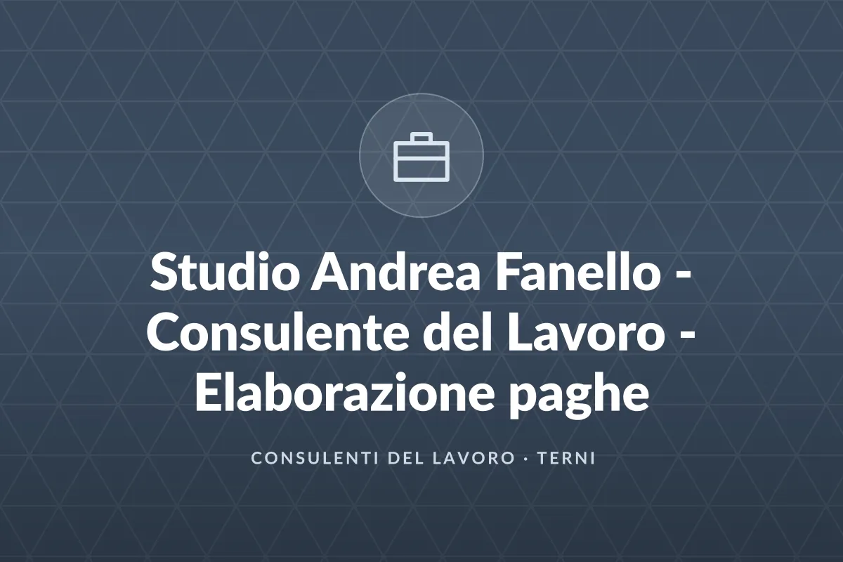 Studio Andrea Fanello - Consulente del Lavoro - Elaborazione paghe